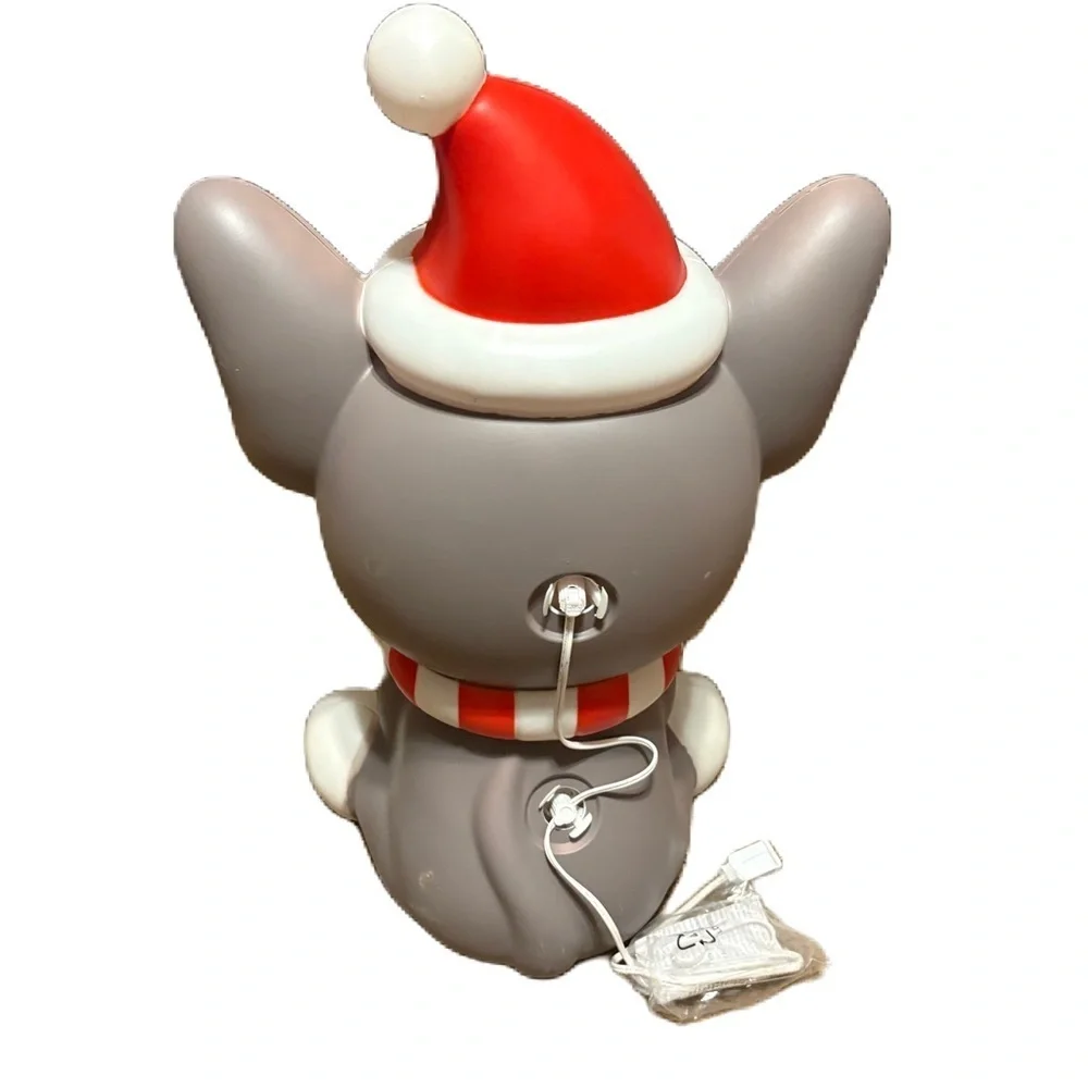 French Bull Dog Blow Mold Light Up Christmas Decoration NEW Gray